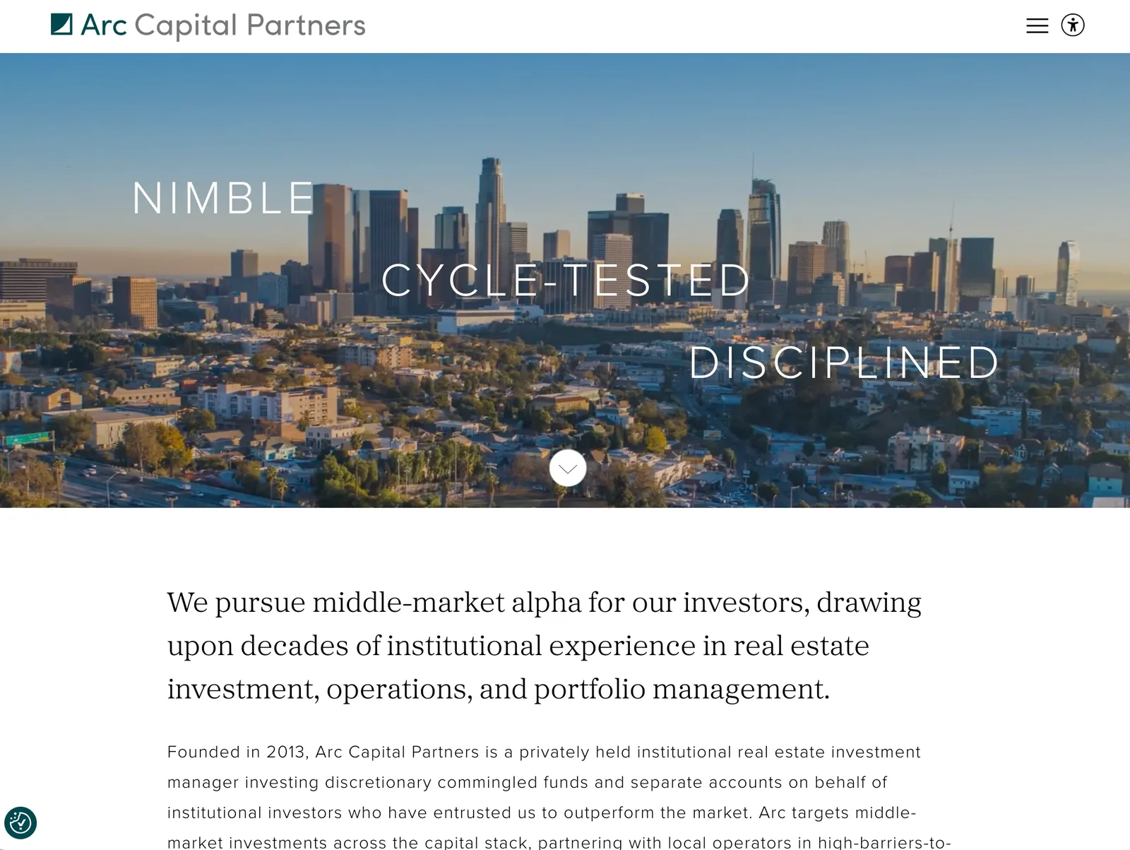 The Arc Capital Partners website
